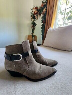 Isabel Marant Suede Leather Ankle Boots Gray